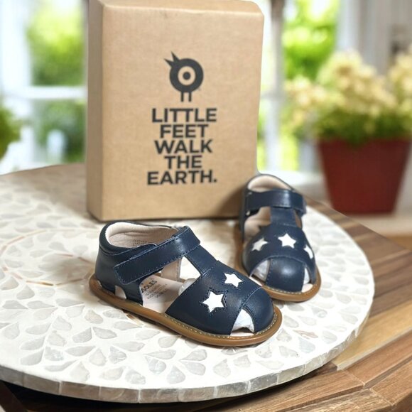 Old Soles Star Tot Navy Leather Baby Sandals EU 22 US 6 Infant Toddler Shoes NIB - Picture 5 of 15